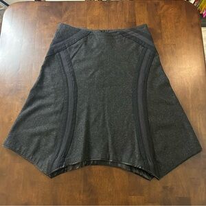 Armani Exchange wool blend skirt elastic drawcord cinch Dark Gray Black Size 2